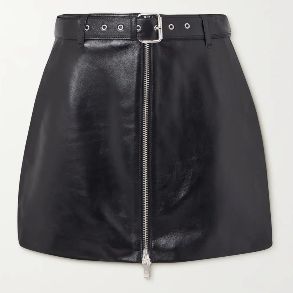 Anine Bing Ana Leather Belted Mini Skirt